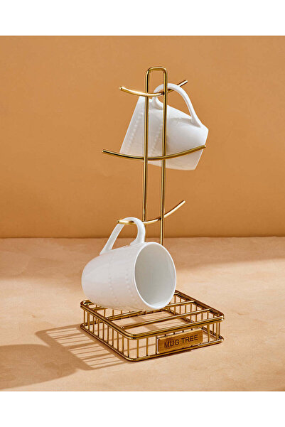 REDTAG Gold Square Metal Mug Holder