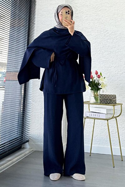 MELEK ARAZ Set de damă din două piese, model premium, cu detalii tip eșarfă –...