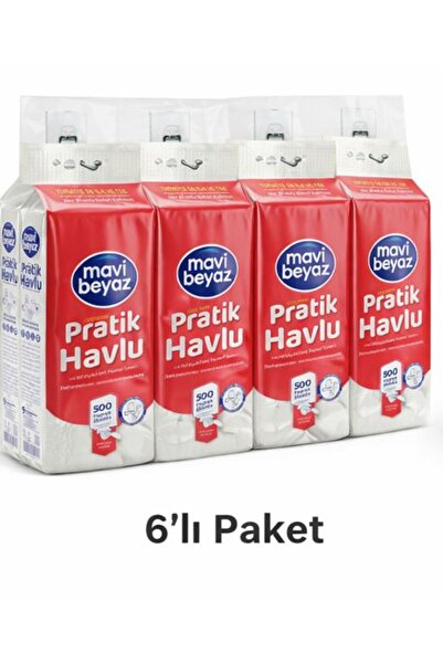 Mavi beyaz Pratik Havlu 500 Yaprak - Yeni Nesil Çok Amaçlı Kağıt Havlu (Asma ...