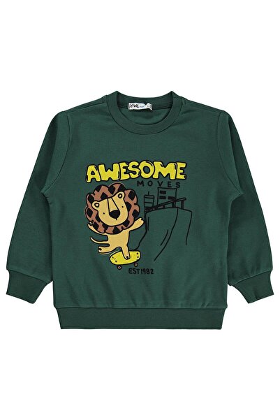 Civil Boys Awesome Aslan Printed 2-5 Years Old Sweatshirt Km - Green 5-6 Year...