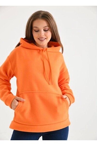 modasindoma Women's Hooded Sweatshirt Orange