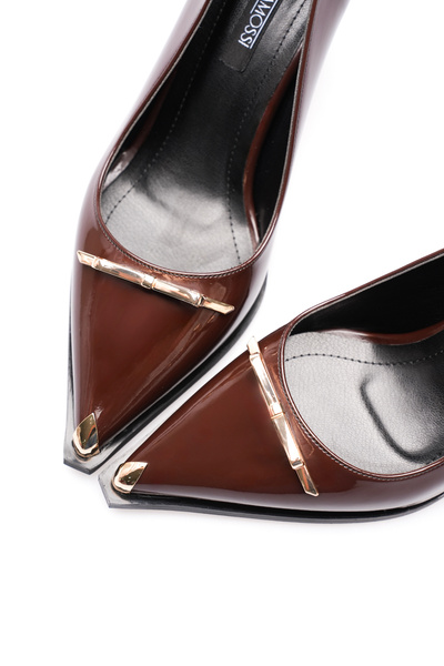 AleWomen Pantofi de damă stiletto cu toc de detaliu la cataramă 9 cm, din pie...