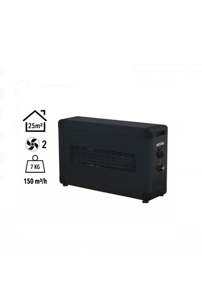 Electro Konfor Board 2000W Monofaze Elektrikli Fanlı Isıtıcı Siyah
