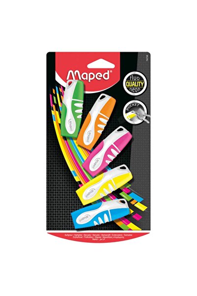 Maped قلم تحديد جيب، عبوة من 5 ألوان
