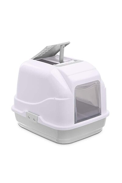 Efendishop Kapalı Kedi Tuvaleti Gri/beyaz (Imac Easy Cat) 50x40x40cm