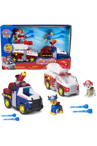 TOYFEST PAW Patrol İtfaiye Fire Rescue 2'li Araç Seti | Chase & Marsha Figür ...