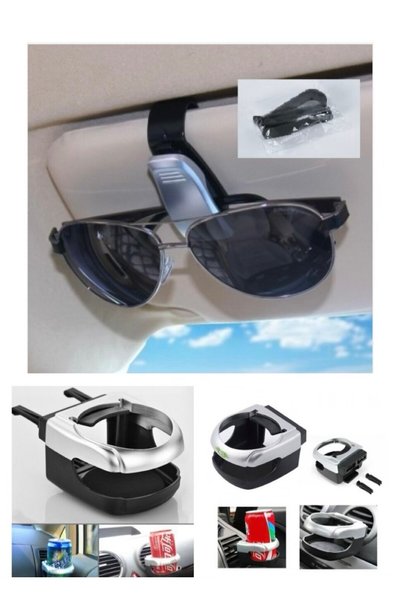 STRAINST In-Car Glasses and Beverage Holder Air Conditioner Beverage Holder Clip-On Glasses Holder