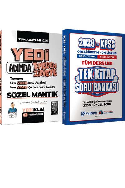 Yediiklim Yayınları Yedi Adımda Temelden Zirveye Sözel Mantık - Ortaöğretim Ö...
