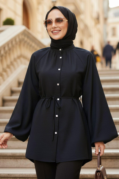 N.S NEVA STYLE Belt Pack Black Hijab Tunic 52871S