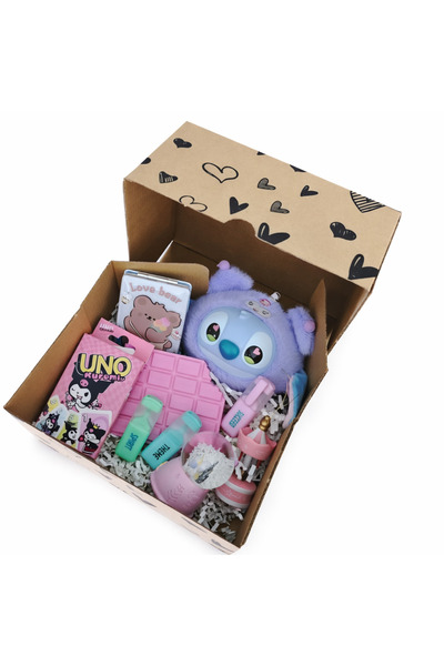 Pofiko Stitch Cüzdanlı Kuromi Uno Hediye Kutusu