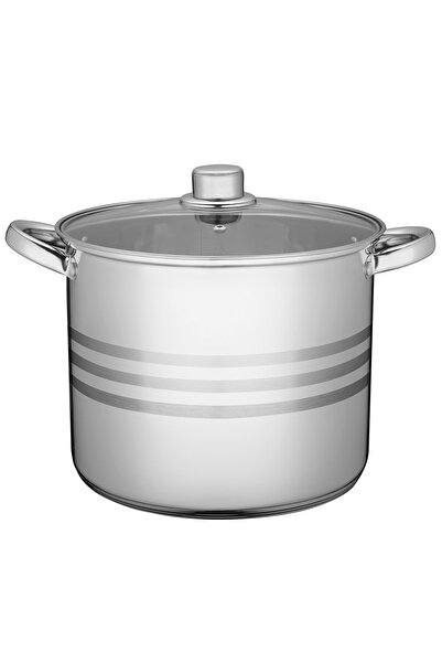 KADAX Oală mare cu inducție din oțel inoxidabil cu capac, gaz, 24 cm, 9 l, oț...