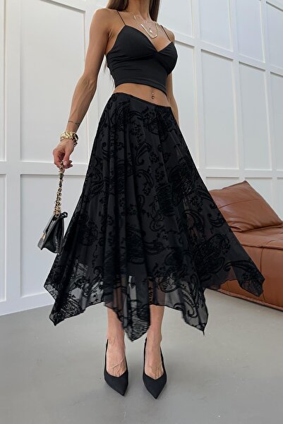 mylove Patterned Tulle Skirt Black