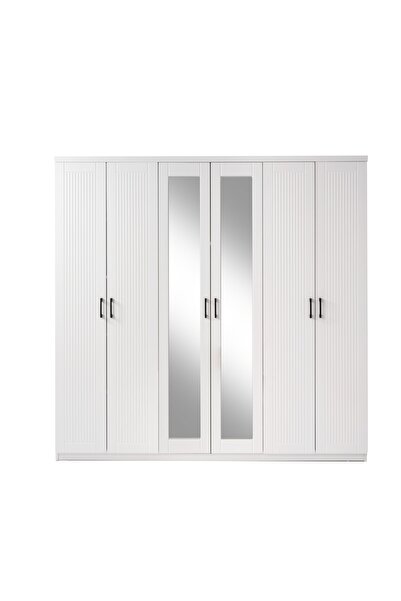 CMCHOME SERA 6 KAPAKLI GARDIROP FULL MDF- BEYAZ