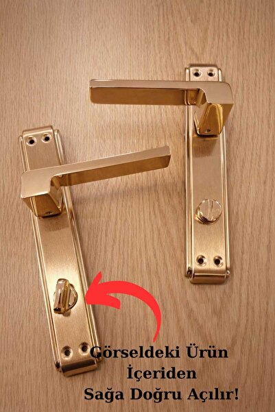 ARON İÇERİDEN SAĞA AÇILIR LÜX ANKA AYNALI ALBİFİRİN GOLD (BANYO-WC) KAPI KOLU...