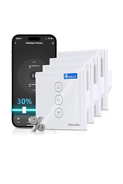 OEM Set of 4 Smart Switches for Blinds, HeuxGir, WiFi Control, White