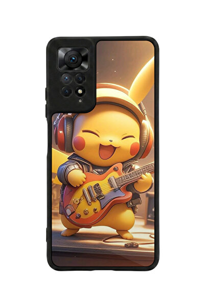 Aksel Kılıf متوافق مع Redmi Note 11 Pro / 12 Pro مطبوع، أسود مطفي، سيليكون نا...