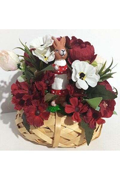 Pasiunea Florilor Coșuleț Oval Răchită Cu Iepure și Anemone