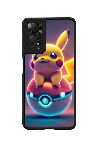 Aksel Kılıf متوافق مع Redmi Note 11 Pro / 12 Pro مطبوع، أسود مطفي، سيليكون نا...