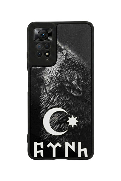 Aksel Kılıf متوافق مع Redmi Note 11 Pro / 12 Pro مطبوع، أسود مطفي، سيليكون نا...