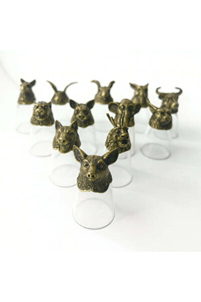 Namaruna Gift Set with 12 Bottom Up Shot Glasses (25 ml) - Chinese Zodiac Cre...