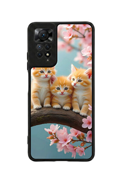 Aksel Kılıf متوافق مع Redmi Note 11 Pro / 12 Pro مطبوع، أسود مطفي، سيليكون نا...