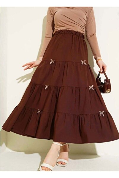 modasindoma Ženska suknja Sa mašnom smeđa