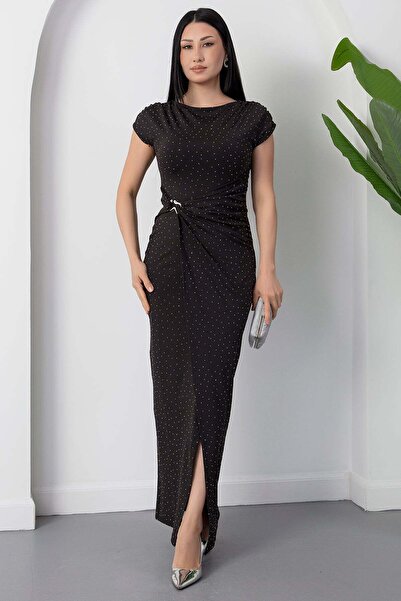 PULLIMM Φόρεμα με λαιμόκοψη καγιάκ και άνοιγμα πέτρες JNL3118