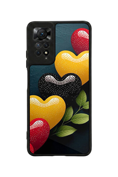 Aksel Kılıf متوافق مع Redmi Note 11 Pro / 12 Pro مطبوع، أسود مطفي، سيليكون نا...