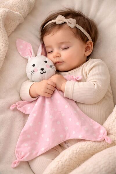 NO BRAND Bebek Uyku Arkadaşı Tavşan Figürlü Yumuşak Bez