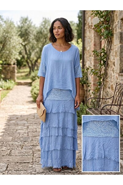 Rabiossa فستان نسائي طويل حرير