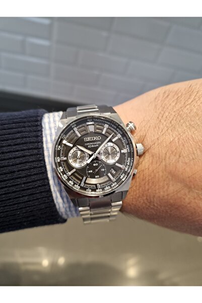 Seiko Black Dial with Calendar Steel Band, 10 Atm Waterproof Men Wristwatch