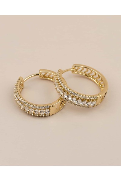 Portakal Esintisi Luma Inlaid Drop Zircon Stone Hoop Xuping Earrings