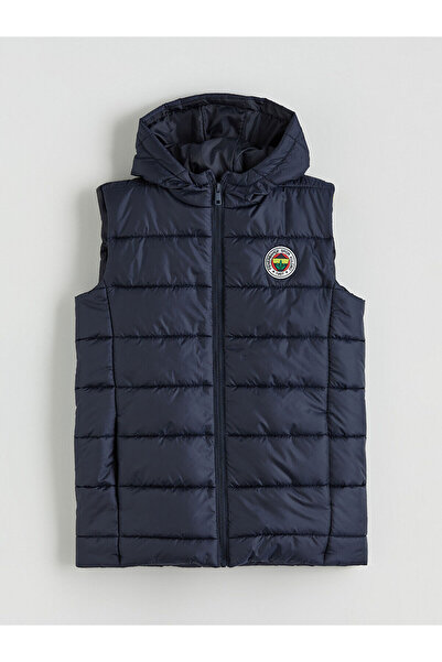 LC Waikiki Vestă cu umplutură pentru băieți, cu imprimeu Fenerbahçe, albastru...
