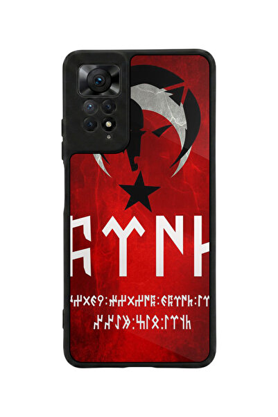 Aksel Kılıf متوافق مع Redmi Note 11 Pro / 12 Pro مطبوع، أسود مطفي، سيليكون نا...