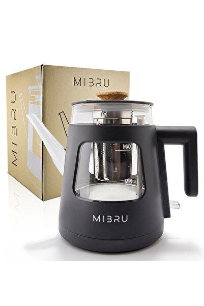 MIBRU 1.2L Electric Glass Tea Maker Borosilicate Keep Warm Stainless Filter