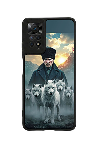 Aksel Kılıf متوافق مع Redmi Note 11 Pro / 12 Pro مطبوع، أسود مطفي، سيليكون نا...