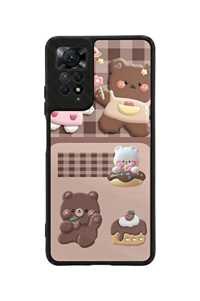 Aksel Kılıf متوافق مع Redmi Note 11 Pro / 12 Pro مطبوع، أسود مطفي، سيليكون نا...