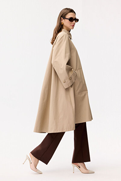adL Düğme Detaylı Trençkot
