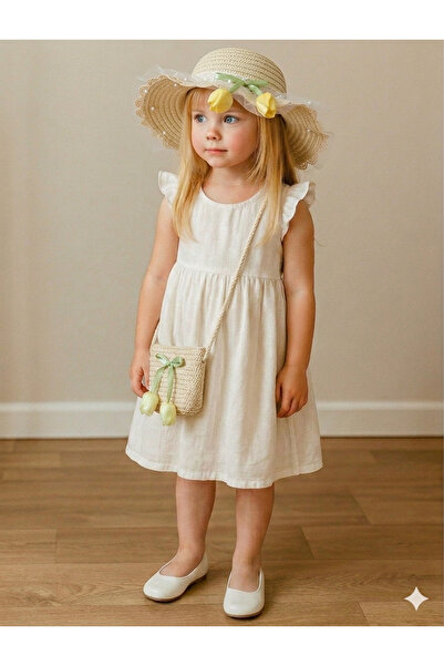 HİMENİSA Set šešira od slame za devojčice Torba