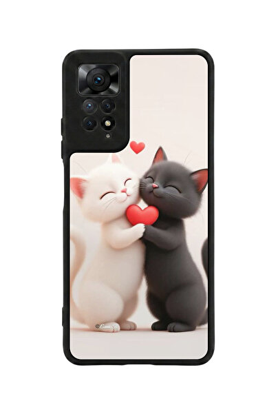 Aksel Kılıf متوافق مع Redmi Note 11 Pro / 12 Pro مطبوع، أسود مطفي، سيليكون نا...