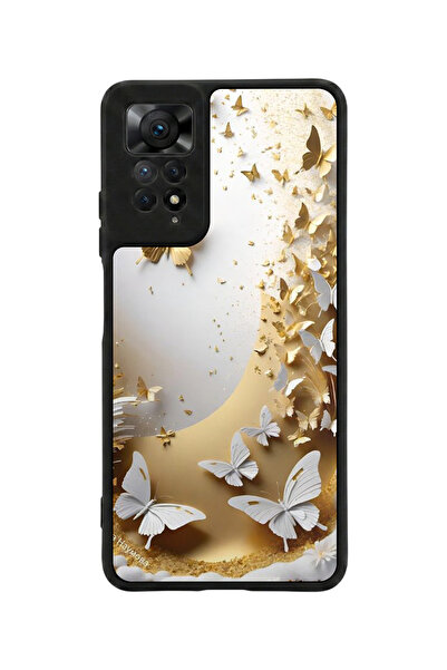 Aksel Kılıf متوافق مع Redmi Note 11 Pro / 12 Pro مطبوع، أسود مطفي، سيليكون نا...