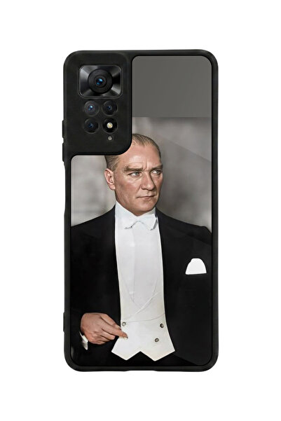 Aksel Kılıf متوافق مع Redmi Note 11 Pro / 12 Pro مطبوع، أسود مطفي، سيليكون نا...