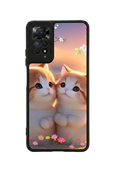 Aksel Kılıf متوافق مع Redmi Note 11 Pro / 12 Pro مطبوع، أسود مطفي، سيليكون نا...