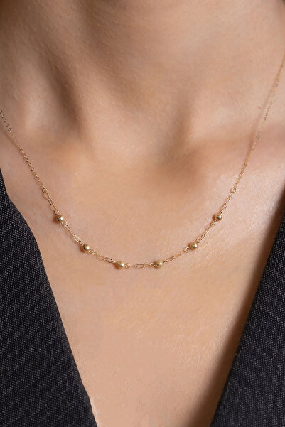 Bayar Gold 14 Ayar Altın Minimal Toplu Kolye