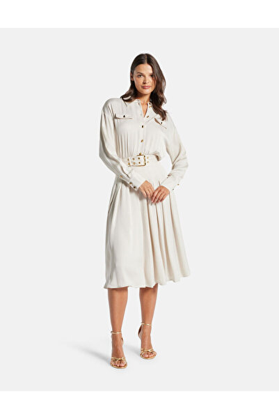 Guess Marciano pleated long shirt dress