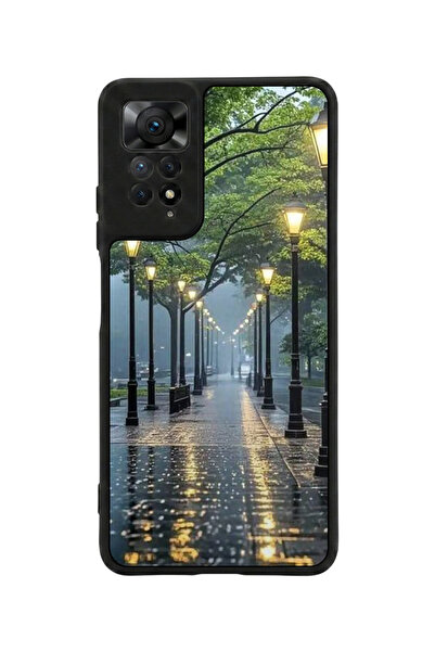 Aksel Kılıf متوافق مع Redmi Note 11 Pro / 12 Pro مطبوع، أسود مطفي، سيليكون نا...