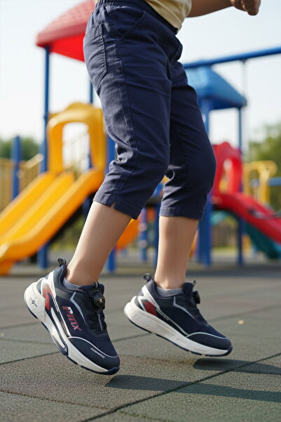 Promax Navy Blue Misina Lace-Up Mesh Lightweight Boys' Sports Shoes 2036 F