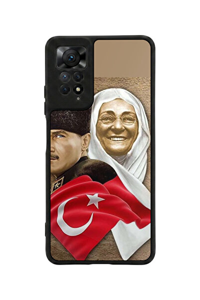 Aksel Kılıf متوافق مع Redmi Note 11 Pro / 12 Pro مطبوع، أسود مطفي، سيليكون نا...