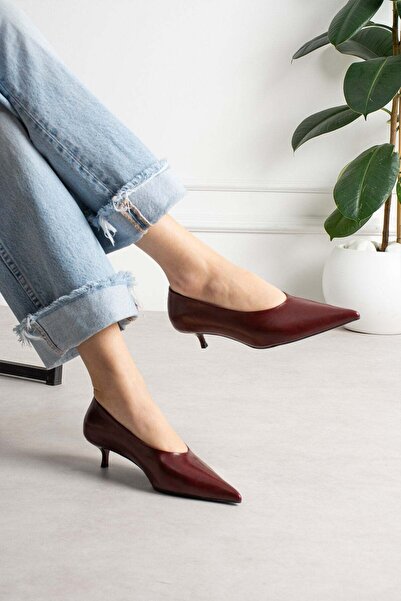 ShoeTek Louod Women's Stiletto Stiletto Heel U Wrinkled Burgundy Leather