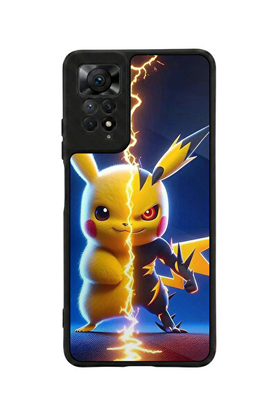 Aksel Kılıf متوافق مع Redmi Note 11 Pro / 12 Pro مطبوع، أسود مطفي، سيليكون نا...